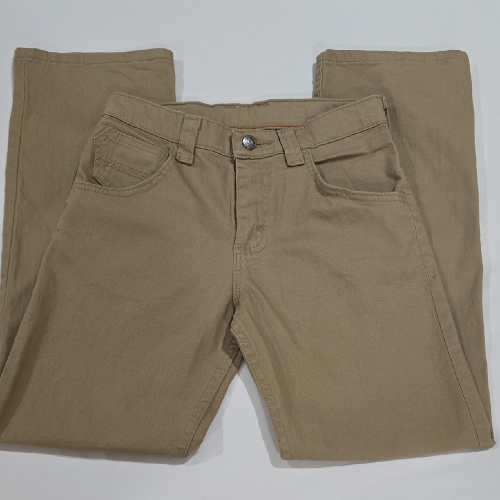 Wrangler Boys Slim Fit Straight Leg Chino Pants Khaki Tan 12 Slim 5SPBWK2